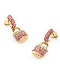 Guess - Creolen Pave Schloss Ohrringe Goldfarben JUBE05407JWYGPKT/U - Lyst