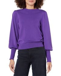 The Drop - Vivienne Padded Shoulder Balloon-sleeve Crew-neck Sweater - Lyst