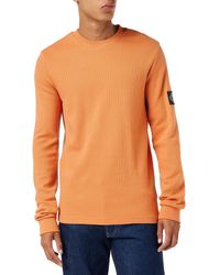 Calvin Klein - Waffle Sweatshirt No Hood - Lyst