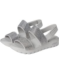 Skechers - Foamies Arch Fit Footsteps Double Band With Rhinestones Wedge Sandal - Lyst