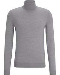 HUGO - Regular-fit Rollneck Sweater In Virgin Wool - Lyst