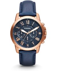 Fossil - Es4113 Original Boyfriend Sport Chronograph Blue Leather Watch - Lyst