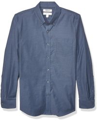 Goodthreads Standard-Fit Long-Sleeve Plaid Poplin Shirt with Button-Down Collar Camicia Uomo 