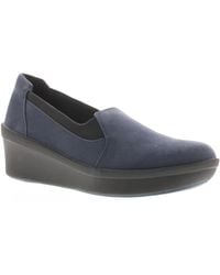 Clarks - Step Rose Moon S Wedges Navy 4 Uk - Lyst