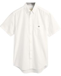 GANT - S Oxford Short Sleeve Shirt White Xl - Lyst