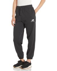 New Balance - Essentials Stacked Logo French Terry Pants S - Lyst