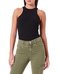 HUGO - Slim-fit Sleeveless Top In Ribbed Cotton - Lyst