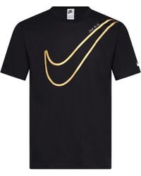 Nike - Just Do It T Shirt S Swoosh Tee Crew Neck Short Sleeve T Shirt Black Dr9275 010 New - Lyst