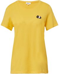 S.oliver - Jersey-T-Shirt mit Stickerei Zitrone 44 - Lyst