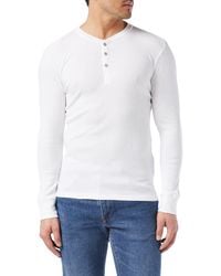 Levi's - LEVIS 300LS LONG SLEEVE HENLEY 1P Mail corps Blanc - Lyst