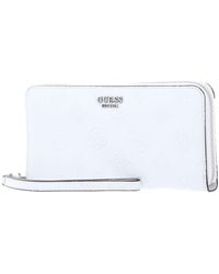 Guess - Galeria SLG Large Zip Around Wallet White - Lyst