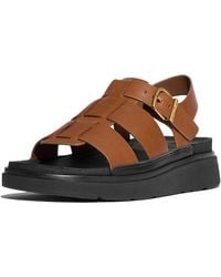 Fitflop - Fit Flop Gen-ff Fisherman S Wedge Sandals Tan 5 Uk - Lyst