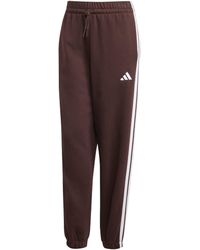 adidas - Essentials 3-stripes Fleece Loose Pants - Lyst