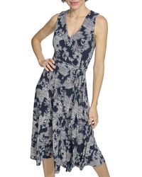 Tommy Hilfiger - , S, Paisley Midi Fit And Flare, Sky Captain/harbor Blue, 14 - Lyst