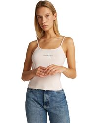 Calvin Klein - Ck Jeans Monologo Strappy Tank Top J20j223105 - Lyst