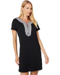 Tommy Hilfiger - Jurk Met Korte Mouwen En Pofprint - Lyst