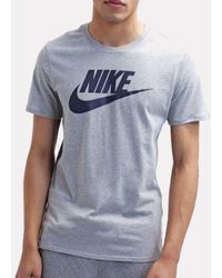 Nike - S T Shirt Icon Futura Tee Crew Neck Short Sleeve Grey S-xxl New 696707 - Lyst