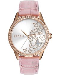 Esprit - Horloge Tp10908 Roze Analoog Kwarts Leer Es109082004 - Lyst