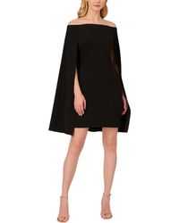 Adrianna Papell - Off Shoulder Cape Dress - Lyst