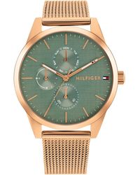 Tommy Hilfiger - Reloj Analógico de Cuarzo Multifunción para Mujer con Correa de Malla de Acero Inoxidable de Oro Rosa - 1782770 - Lyst