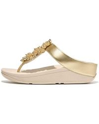 Fitflop - Fino Bauble-Bead Toe-Post Sandals (Platino) Sandals - Lyst