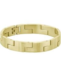 Lacoste - Jewelry Catena Ionic Plated Thin Gold Steel Link Bracelet - Lyst