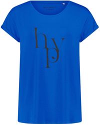Betty Barclay - Rundhals-Shirt mit Raffung Blue/Black,L - Lyst