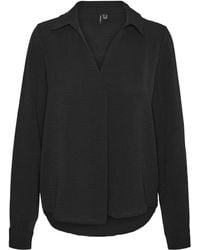 Vero Moda - Vmalva L/S Collar Top Wvn Ga Camicia a iche Lunghe - Lyst