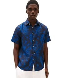 Tommy Hilfiger - Short Sleeve Casual Linen Button Down Shirts In Regular Fit - Lyst