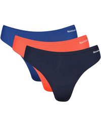 Reebok - Damen Sport-tangas In Marineblau Blau | Bequem Und Dehnbar-multipack Mit 3 Stück Thong Panties - Lyst