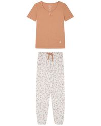 Women'secret - Pijama 100% algodón pantalón Flores Naranja Juego - Lyst