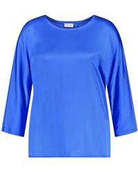 Gerry Weber - Leicht glänzendes 3/4 Arm Shirt mit Material-Patch überschnittene Schultern - Lyst