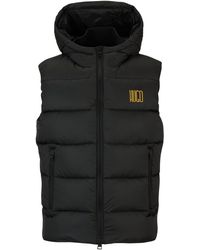 HUGO - Water-repellent Hooded Gilet With Logo Detail - Lyst
