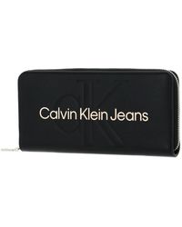 Calvin Klein - Jeans Portafoglio Donna Sculpted Zip Around Mono con Scomparto Monete - Lyst