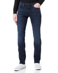 HUGO - S 708 Blue-black Slim-fit Jeans In Stretch Denim - Lyst