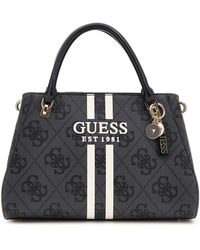 Guess - Noelle Ii Luxury Satchel Bag Coal Logo - Lyst