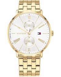 Tommy Hilfiger - Montre Analogique Multifunction à Quartz pour avec Bracelet en Acier Inoxydable de Couleur Dorée - 1782069 - Lyst
