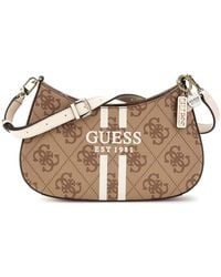 Guess - Noelle II Top Zip Shoulder Bag Latte Logo - Lyst
