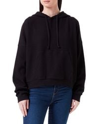 HUGO - Darimila Relaxed-Fit Hoodie aus Baumwoll-Mix mit Logo-Detail Schwarz L - Lyst