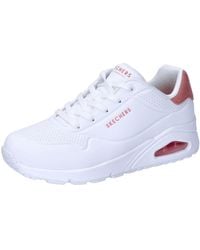 Skechers - Uno, Sneaker Donna, White Durabuck Coral Suede Trim 01, 36.5 EU - Lyst