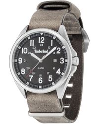 Timberland - Quartz Watch With Black Dial Analogue Display And Brown Leather Strap Gs-14829js-02-as - Lyst