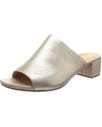 Clarks - Orabella Daisy Leather Sandals In Champagne Standard Fit Size 4 - Lyst