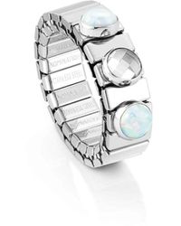 Nomination - Ring With 2 Stones And 1 Faceted Crystal - Made In Italy - Size Stretchy 12/13 - Lyst
