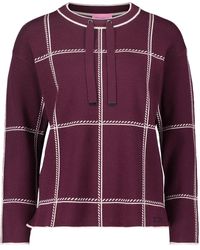 Betty Barclay - Strickpullover kariert Patch Dark Red/Beige,38 - Lyst