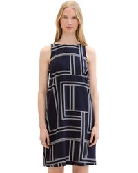 Tom Tailor - Basic Kleid mit Allover Print - Lyst