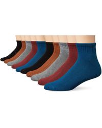 Essentials 10-Pack Cotton Half Cushioned Crew Socks Chaussettes , Noir Black Taille fabricant: 13-15 