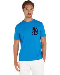 Tommy Hilfiger - T-shirt Met Print Op De Borst - Lyst