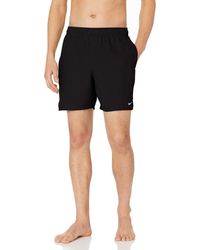 nike swimming swoosh print lap short in black