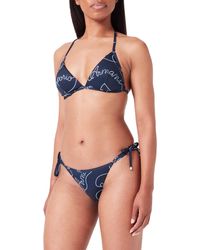 Emporio Armani - Logomania Triangle String Brazilian Bikini Set - Lyst