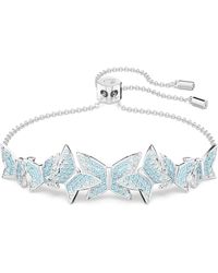 Swarovski Bracelet Lilia Bleu Papillon Plaqué Rhodium